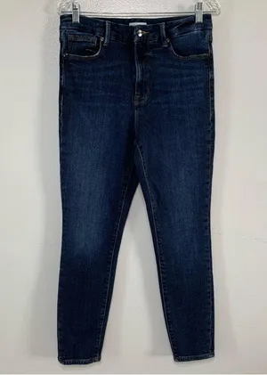 Good American Good Waist High Rise Skinny Jeans W/ Distressed Pockets Size 12 thumbnail 1