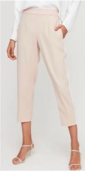 Aritzia Babaton Conan Blush Pink Stretch Crepe Pull On Side Stripe Tapered‎ Crop Pants 0 thumbnail 1
