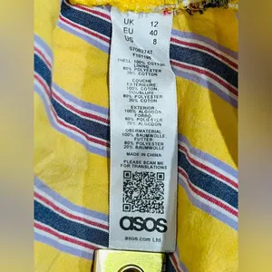 ASOS crop top maxi dress yellow size US 8 thumbnail 4
