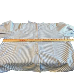 NEW Adora Oversized M Striped Shirt Lantern Sleeves‎ Blue White thumbnail 10