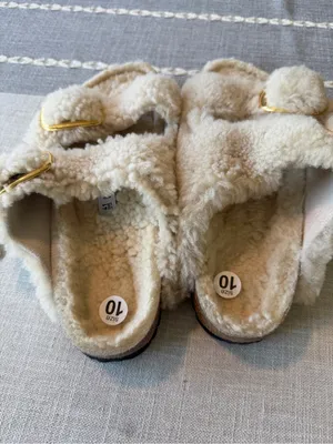 New Birkenstock Arizona Big Buckle Shearling Sandal Teddy Eggshell Size 41 US 10 thumbnail 7