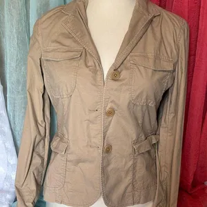 Talbots Women's Tan Blazer Jacket thumbnail 1