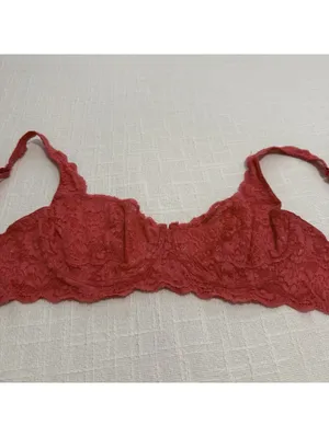 Cosabella Prettie Bra Coral Pink Lace Sz 32D Underwire Unlined Made In Italy thumbnail 9