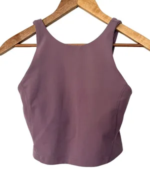 Lululemon Align High Neck Tank Top Purple Mauve Cropped Gym Workout Bra Size 4 thumbnail 1