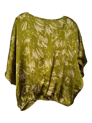 Vince Camuto Botanical A-Line Top Green Oasis Shadow Leaf Print Size Small thumbnail 3