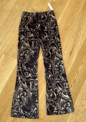 Steele Valerie Velvet Flare Pants in Swirl Pattern Brown thumbnail 1