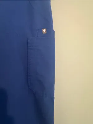 Figs Women's Yola High Rise Slim Scrub Pants in Royal Blue- small thumbnail 2