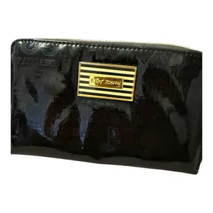 Betsey Johnson Black Pouch with Gold Heart Charm thumbnail 2