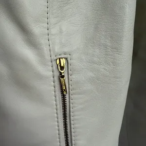 Arden B. Ivory Leather‎ Y2k VTG Moto Jacket Womens Small Full Zip Biker thumbnail 8