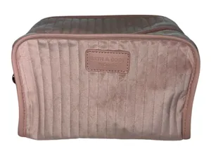 Bath & Body Works Quilted Faux Velvet Cosmetic Pouch zip top NWOT thumbnail 1
