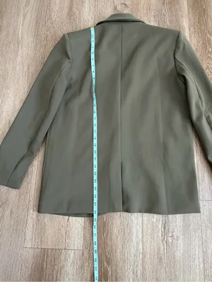 NWT Cupshe x JoJo Olive Green Longline Blazer Size Small thumbnail 10