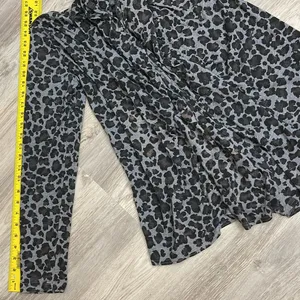 Allen Allen Gray, Black & Purple Leopard Print Open Front Cardigan Size Medium thumbnail 10
