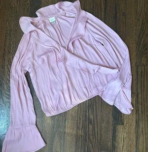A new day pink polyester blouse size medium thumbnail 1