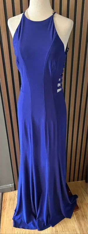 Ignite evenings long blue maxi dress with side cutouts size 4 prom homecoming we thumbnail 1