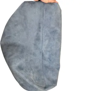 Saks Fifth Avenue Lg Dusty Blue Faux Suede Tote Shoulder Bag Minimalist Commuter thumbnail 12