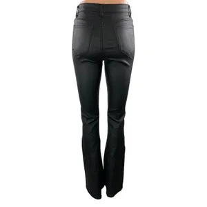 Edikted Women's Black Coated High Rise Slim Bootcut Flared Denim Jeans Size M thumbnail 3