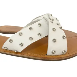 NWT Schutz Marilu Sandal White Leather Rhinestone Studded Slide Women’s Size 9.5 thumbnail 10