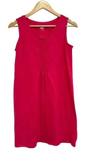 Lands End Womens Pink Sleeveless Cotton Blend Shift Dress XS 2-4 Casual Beach thumbnail 1