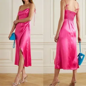 Reformation Silk Marguerite Midi Dress‎ in Pink Size 2 Formal thumbnail 3