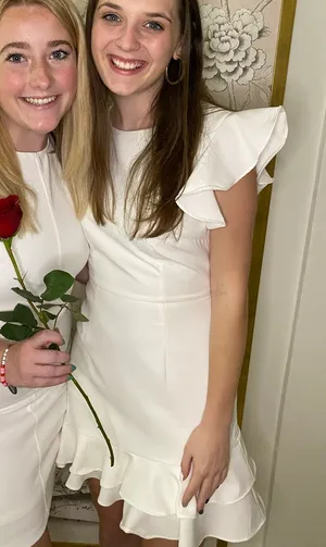 TCEC White Ruffle Mini Dress thumbnail 1