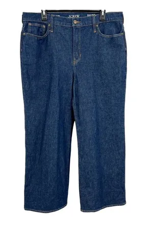 J.Crew Womens Slim-Wide High-Rise Semi-Stretch Denim Jeans Size 32 thumbnail 1