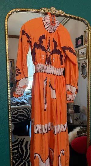 Horse maxi dress Orange thumbnail 1