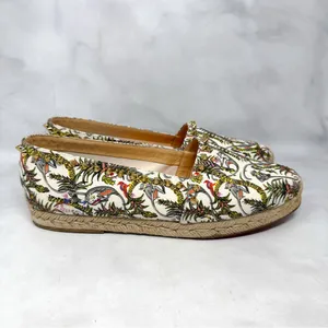Christian Louboutin Loubi Jungle Ares Spike Studded Flat Espadrille Shoes 41 thumbnail 3