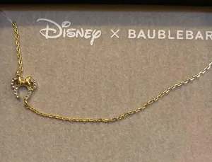 BaubleBar X Disney Mickey Mouse and Minnie Asymmetrical Necklace Set thumbnail 3
