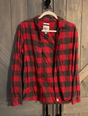 American Eagle Flannel Red & Grey thumbnail 1