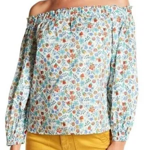 J. Crew Liberty Fabric Edenham Floral‎ Off The Shoulder Blouse Size 8 thumbnail 2