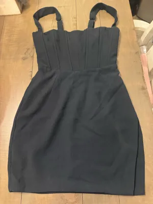 Oh Polly Size 0 Alara Side Split Corset Mini Dress Black thumbnail 2