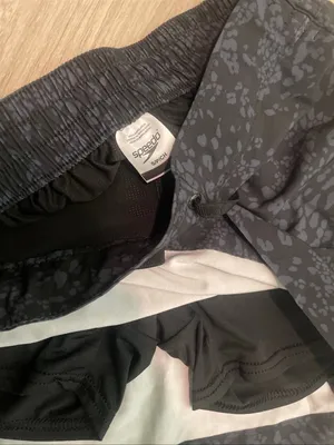 Speedo Black &  Patterned Swim Skort thumbnail 2
