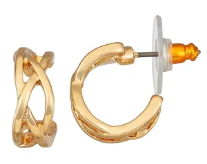 Napier Gold Tone Small Open Hoop Earrings NWT thumbnail 1