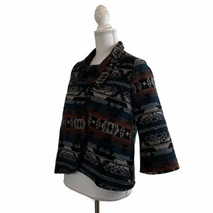 BILLABONG‎ Women's Small Aztec Multicolor Tapestry Print Fall Autumn Jacket thumbnail 4