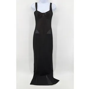 Showpo Laney Mesh Sweetheart Neck Maxi Dress Black Bustier Bodycon NWT US 4 AU 8 thumbnail 4