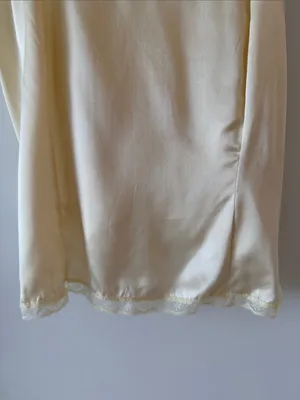 Vintage CHE 100% Pure Silk Lace Trim Camisole Top - Cream Ivory thumbnail 2