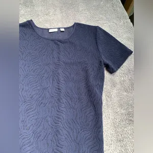 Babaton Navy Blue Textured Bodysuit medium thumbnail 4