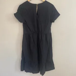 NWOT Pact Linen Blend Midi Dress Womens Sz Medium Black Organic Cotton thumbnail 5
