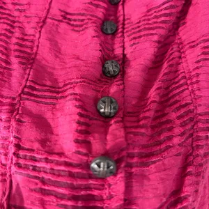 Anthropologie Pink Floral Ruffle Blouse Smocked Puff Sleeve Sz XS Cottagecore thumbnail 7