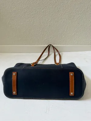 Dooney & Bourke Navy Blue Leather Lexington Shopper Tote Shoulder Bag thumbnail 3