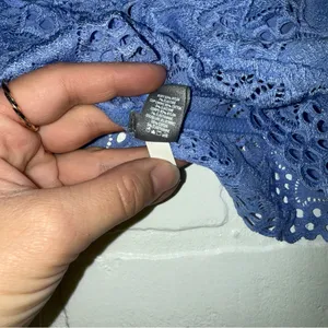 Aerie Lace Pullover Wireless Lined Bralette in Blue thumbnail 7