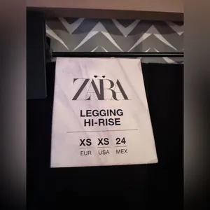 NWT Zara | Velour Velvet Hi-Rise Legging, Size XS thumbnail 5