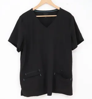 Scrubstar Scrub Top Womens XL Performance Black V-Neck Stretch Exc thumbnail 1