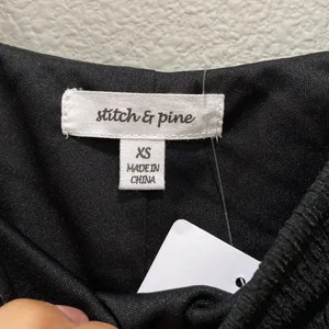 Stitch & Pine Black Cap Sleeve Side Ruching Midi Dress Size XS thumbnail 3