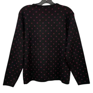 VTG Crystal-Kobe Floral Cardigan Sweater Womens Small Black Autumn Cottagecore thumbnail 4