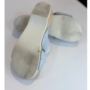 Donna Toscana Italy Light Blue Suede Studded Wood‎ Wedge Slide Sandals Mules 8.5 thumbnail 8