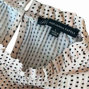 Adrianna Papell Women's Pink Polka Dot Blouse, Flutter Sleeve, Size Large thumbnail 3