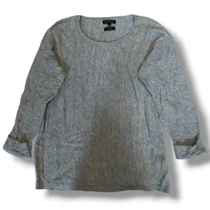 Massimo Dutti Blue Cotton Knit Sweater Women’s M Lightweight‎ Crewneck thumbnail 1