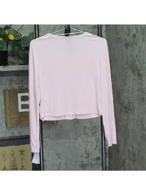 NWT Auden Variegated Ribbed Button Down Pajama Cardigan 94629500 Pink M thumbnail 3