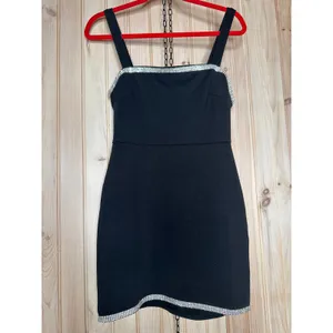 NWT Lulus Glowing Allure Black Rhinestone Sleeveless Bodycon Mini Dress Party S thumbnail 2